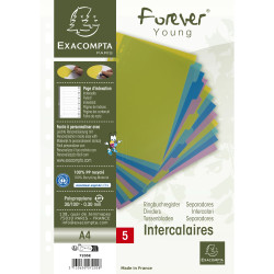 Intercalaires polypropylène recyclé Forever Young 5 positions - A4