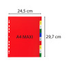 Intercalaires imprimés numériques PP couleurs 12/100e - 10 positions - A4+