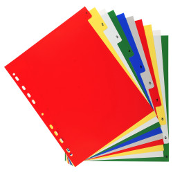 Intercalaires imprimés numériques PP couleurs 12/100e - 10 positions - A4+