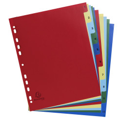 Intercalaires imprimés numériques PP couleurs 12/100e - 10 positions - A4+
