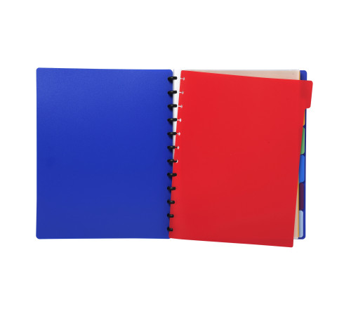 Intercalaires polypropylènes couleurs 6 positions pour porte-vues à anneaux