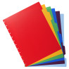 Intercalaires polypropylènes couleurs 6 positions pour porte-vues à anneaux