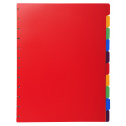 Intercalaires polypropylènes couleurs 10 positions pour porte-vues à anneaux