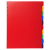Intercalaires polypropylènes couleurs 10 positions pour porte-vues à anneaux