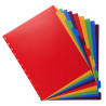 Intercalaires polypropylènes couleurs 10 positions pour porte-vues à anneaux