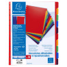 Intercalaires polypropylènes couleurs 10 positions pour porte-vues à anneaux