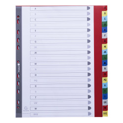 Intercalaires imprimés alphabétique PP couleurs 12/100e - 20 positions - A4+