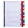 Intercalaires imprimés alphabétique PP couleurs 12/100e - 20 positions - A4+