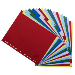 Intercalaires imprimés alphabétique PP couleurs 12/100e - 20 positions - A4+
