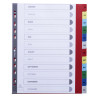 Intercalaires imprimés mensuel PP couleurs 12/100e - 12 positions - A4+