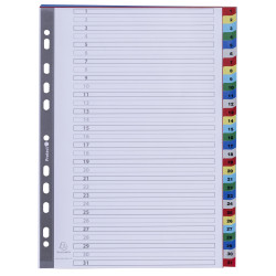 Intercalaires imprimés numériques PP couleurs 31 positions - A4