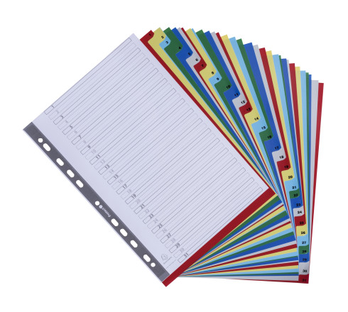 Intercalaires imprimés numériques PP couleurs 31 positions - A4