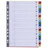 Intercalaires imprimés alphabétiques PP couleurs 12/100 AZ - A4