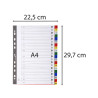 Intercalaires imprimés alphabétiques PP couleurs 12/100 AZ - A4