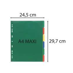 Intercalaires polypropylène souple 6 positions - A4 maxi