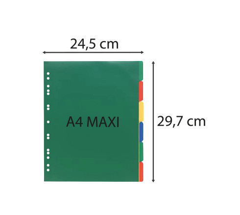 Intercalaires polypropylène souple 6 positions - A4 maxi