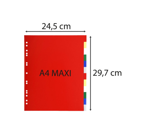 Intercalaires polypropylène souple 12 positions - A4 maxi