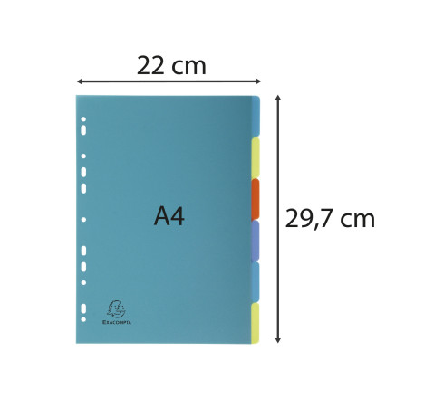 Intercalaires poplypropylène recyclé Forever® 6 positions - A4