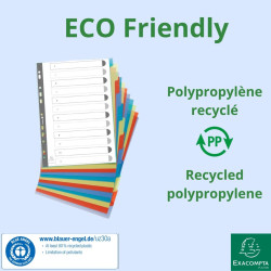 Intercalaires polypropylène recyclé Forever® 12 positions - A4