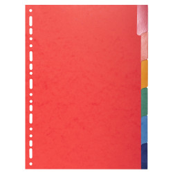 Intercalaires Carte lustrée 225g avec onglets renforcés - 6 positions - A4