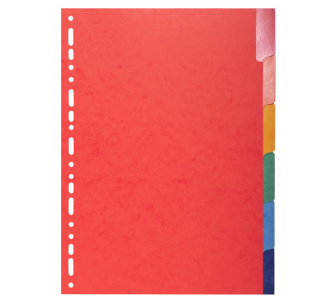 Intercalaires Carte lustrée 225g avec onglets renforcés - 6 positions - A4