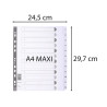 Intercalaires imprimés à touches plastifiées - 12 touches 1 à 12 - A4 maxi