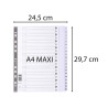 Intercalaires imprimés à touches plastifiées - 20 touches 1 à 20 - A4 maxi
