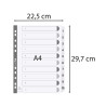 Intercalaires imprimés à touches plastifiées - 10 touches 1 à 10 - A4