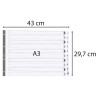 Intercalaires imprimés à touches plastifiées - 10 touches 1 à 10 - A3