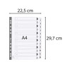 Intercalaires imprimés à touches plastifiées - 12 touches 1 à 12 - A4