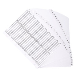 Intercalaires imprimés à touches plastifiées - 50 touches 1 à 50 - A4