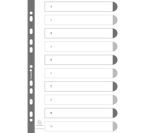Intercalaires imprimés numériques carte blanche 160g 10 positions - A4