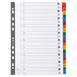 Intercalaires Imprimés alphabétiques carte blanche 160g - 20 positions - A4