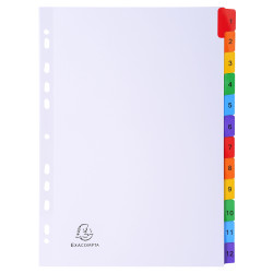 Intercalaires Imprimés numériques carte blanche 160g- 12 positions - A4