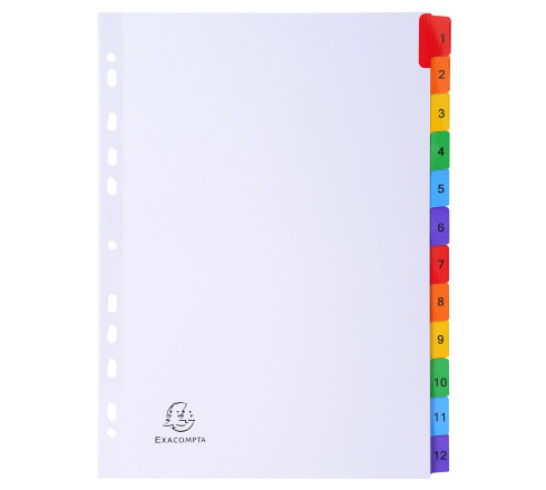 Intercalaires Imprimés numériques carte blanche 160g- 12 positions - A4