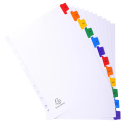 Intercalaires Imprimés mensuels carte blanche 160g - 12 positions - A4