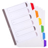 Intercalaires carte blanche 160g avec onglets couleurs renforcés - 6 positions - A4