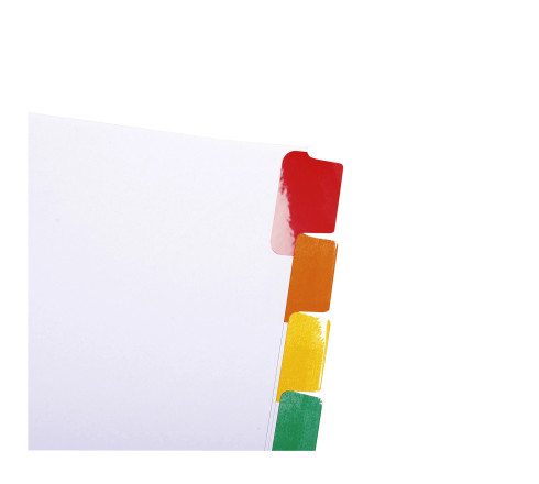 Intercalaires carte blanche 160g avec onglets couleurs renforcés - 6 positions - A4