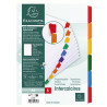 Intercalaires carte blanche 160g avec onglets couleurs renforcés - 6 positions - A4