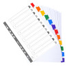 Intercalaires carte blanche 160g avec onglets couleurs renforcés - 12 positions - A4