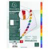 Intercalaires carte blanche 160g avec onglets couleurs renforcés - 12 positions - A4