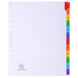 Intercalaires Imprimés numériques carte blanche 160g- 12 positions - A4 Maxi