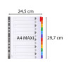 Intercalaires Imprimés numériques carte blanche 160g- 12 positions - A4 Maxi