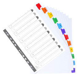 Intercalaires Imprimés numériques carte blanche 160g- 12 positions - A4 Maxi