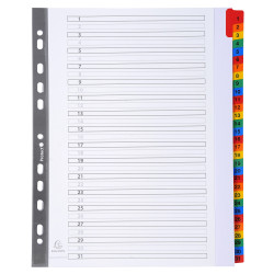 Intercalaires Imprimés numériques carte blanche 160g- 31 positions - A4 Maxi