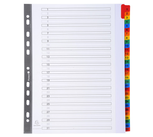 Intercalaires Imprimés numériques carte blanche 160g- 31 positions - A4 Maxi