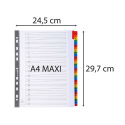 Intercalaires Imprimés numériques carte blanche 160g- 31 positions - A4 Maxi
