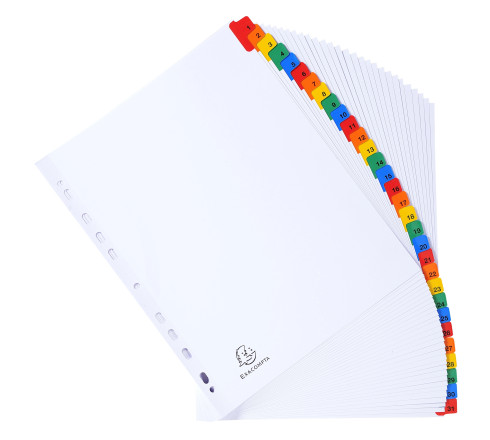 Intercalaires Imprimés numériques carte blanche 160g- 31 positions - A4 Maxi