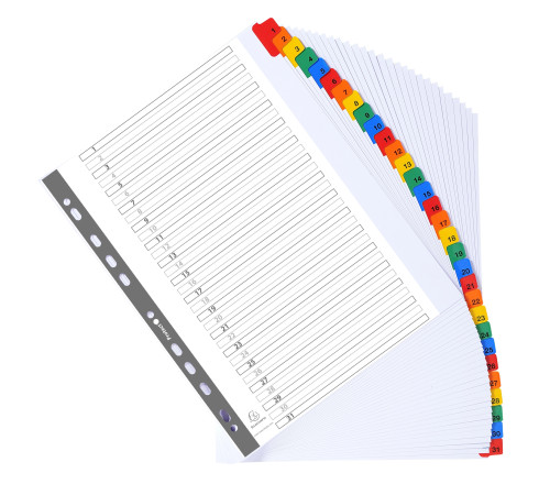 Intercalaires Imprimés numériques carte blanche 160g- 31 positions - A4 Maxi