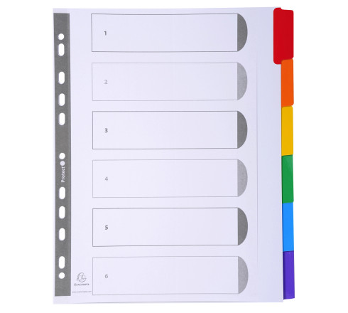 Intercalaires carte blanche 160g - 6 positions - A4+